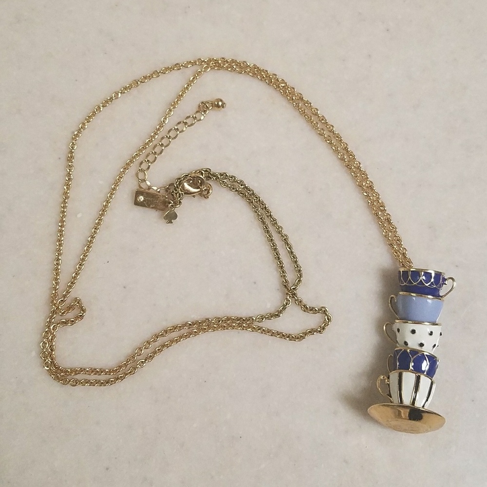 Kate Spade Tea Time Teacup Long Necklace